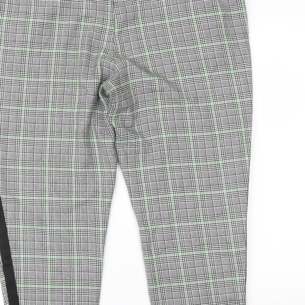 Primark Womens Grey Houndstooth  Trousers  Size 16 L21 in