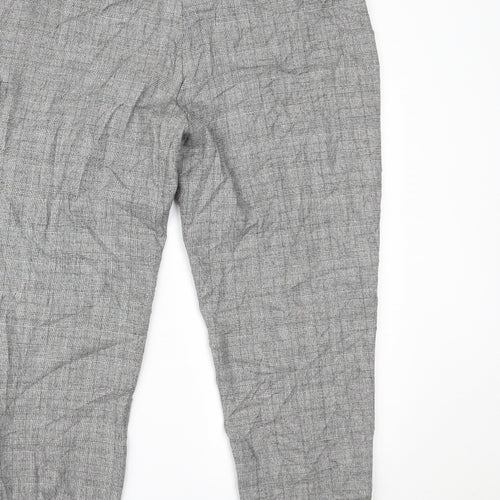 Marks and Spencer Womens Grey Houndstooth  Trousers  Size 14 L23 in