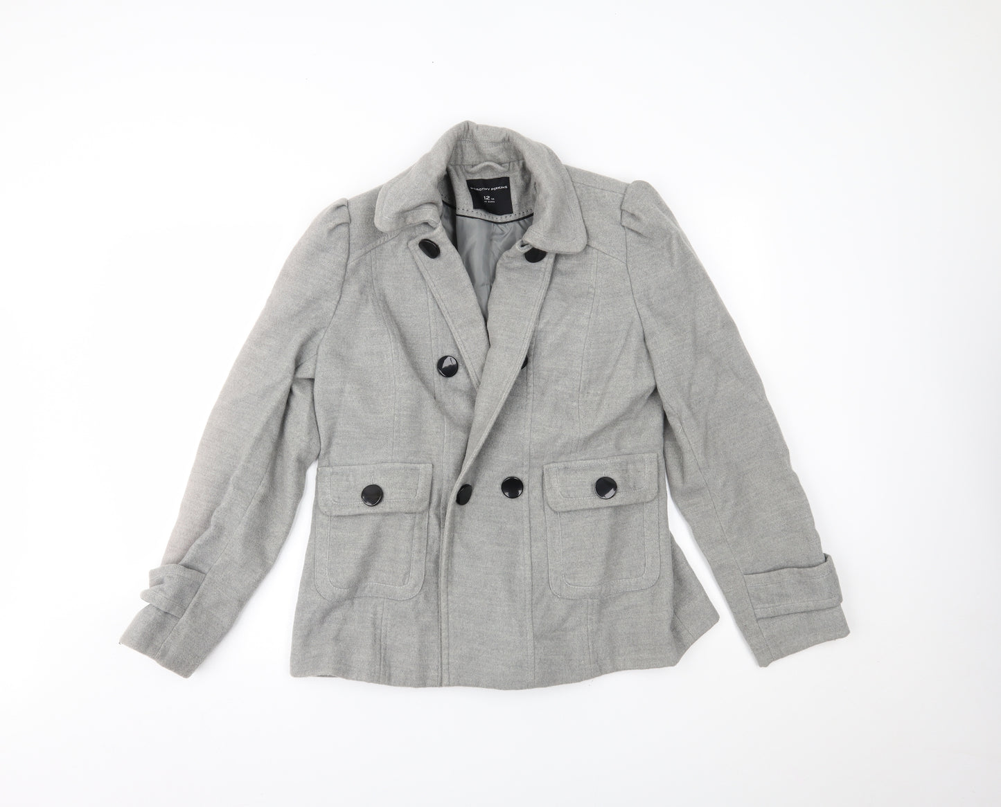 Dorothy Perkins Womens Grey   Overcoat Coat Size 12