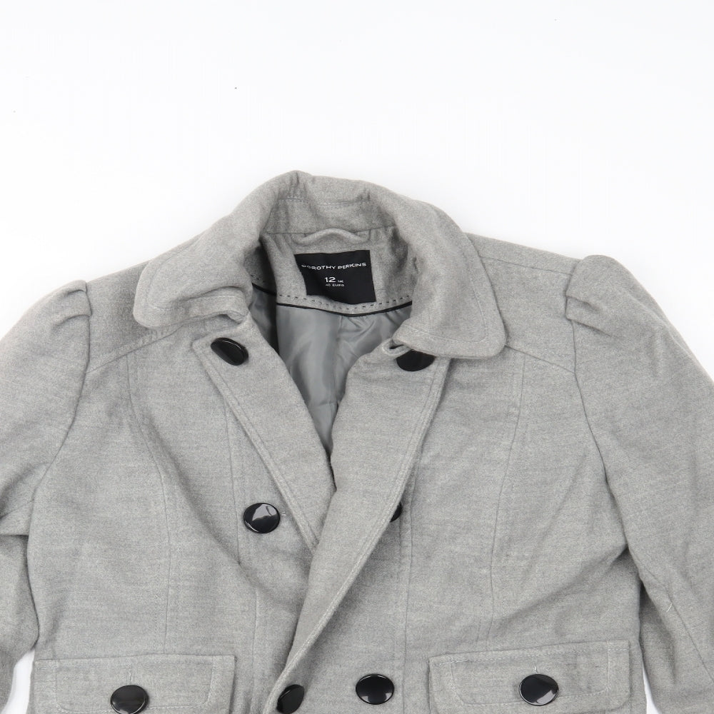Dorothy Perkins Womens Grey   Overcoat Coat Size 12