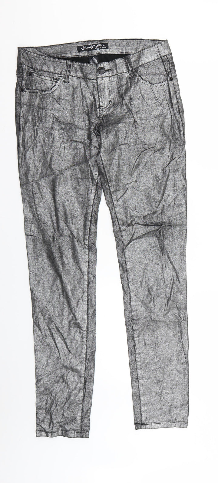 Celebrity Pink Womens Silver Skinny Jeans Size 4 L29 in