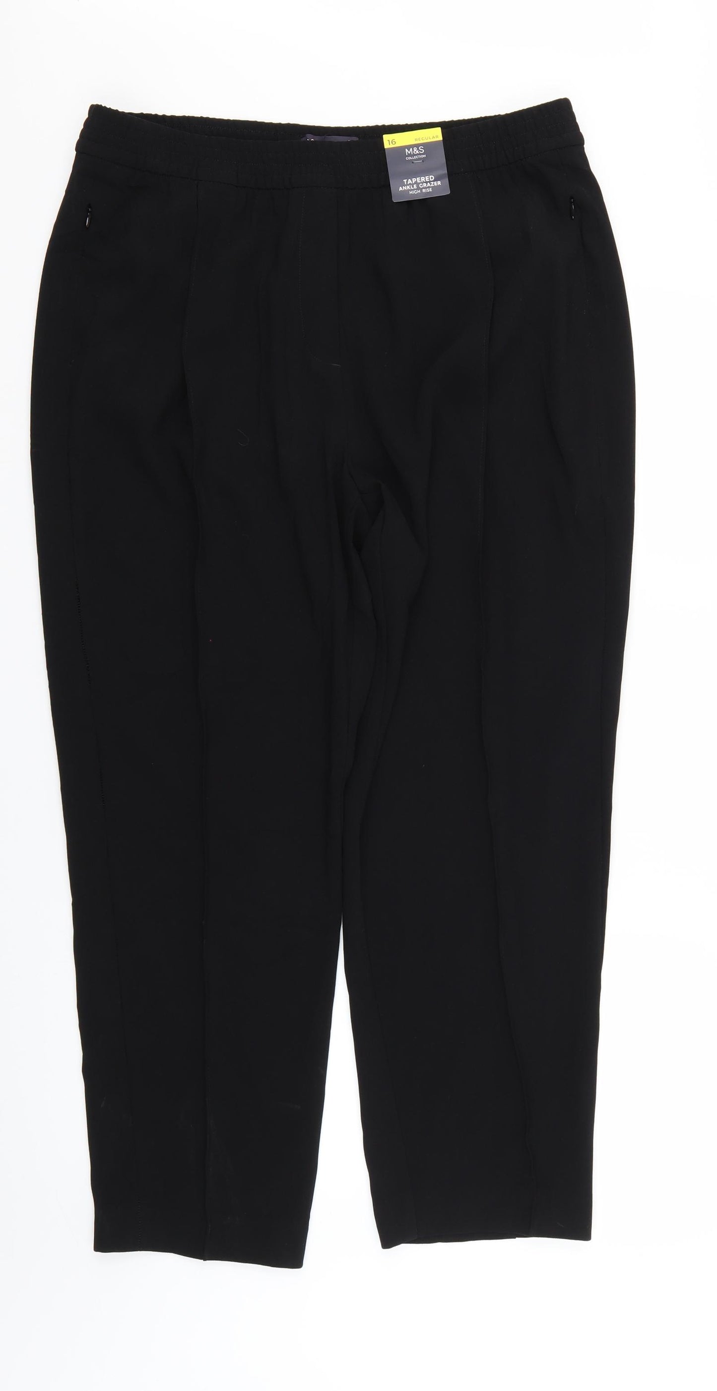 Marks and Spencer Womens Black   Trousers  Size 16 L25 in