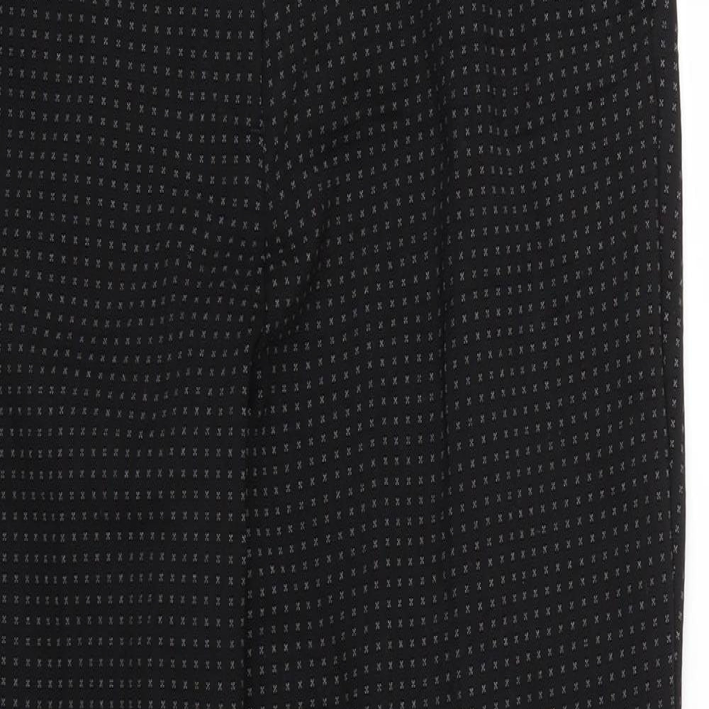 Marks and Spencer Womens Black Polka Dot  Trousers  Size 8 L27 in