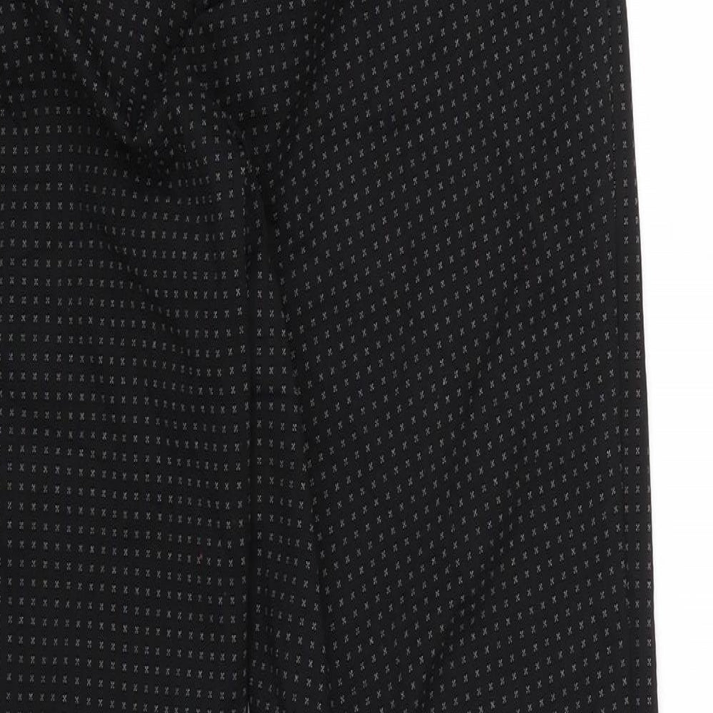 Marks and Spencer Womens Black Polka Dot  Trousers  Size 8 L27 in