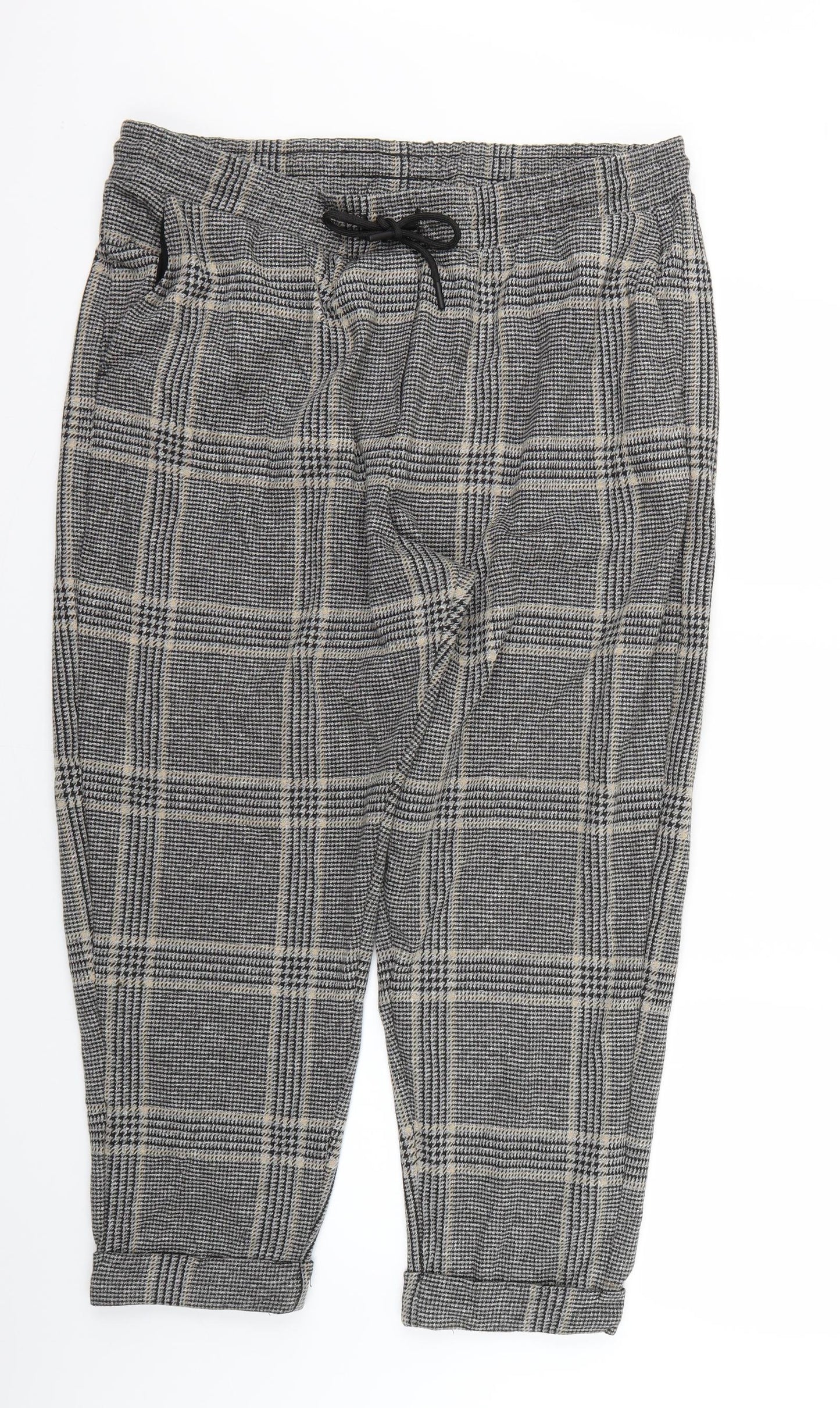 Marks and Spencer Womens Brown Check  Trousers  Size 18 L21 in