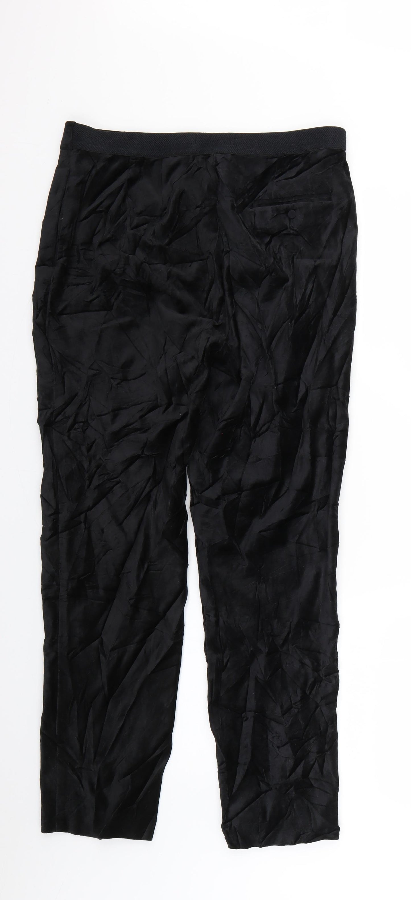 Marks & Spencer Womens Black   Chino Trousers Size 10 L26.5 in
