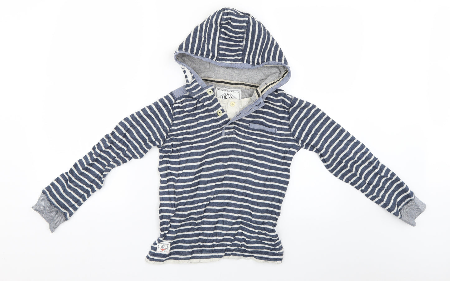 NEXT Boys Blue Striped  Pullover Hoodie Size 9 Years