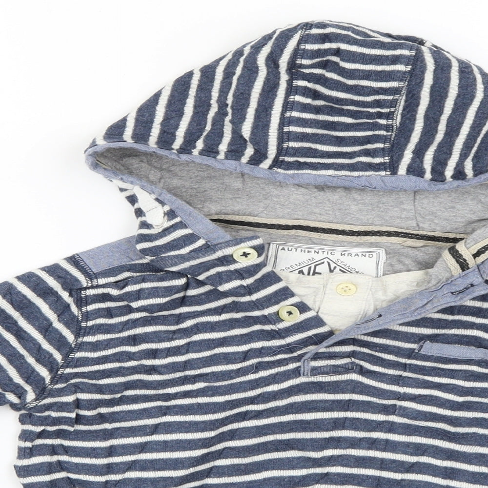NEXT Boys Blue Striped  Pullover Hoodie Size 9 Years