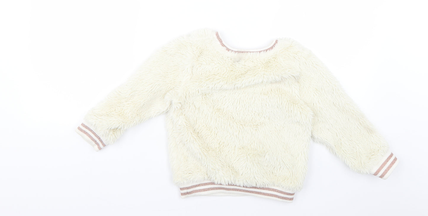 John Lewis Girls White   Pullover Jumper Size 4 Years