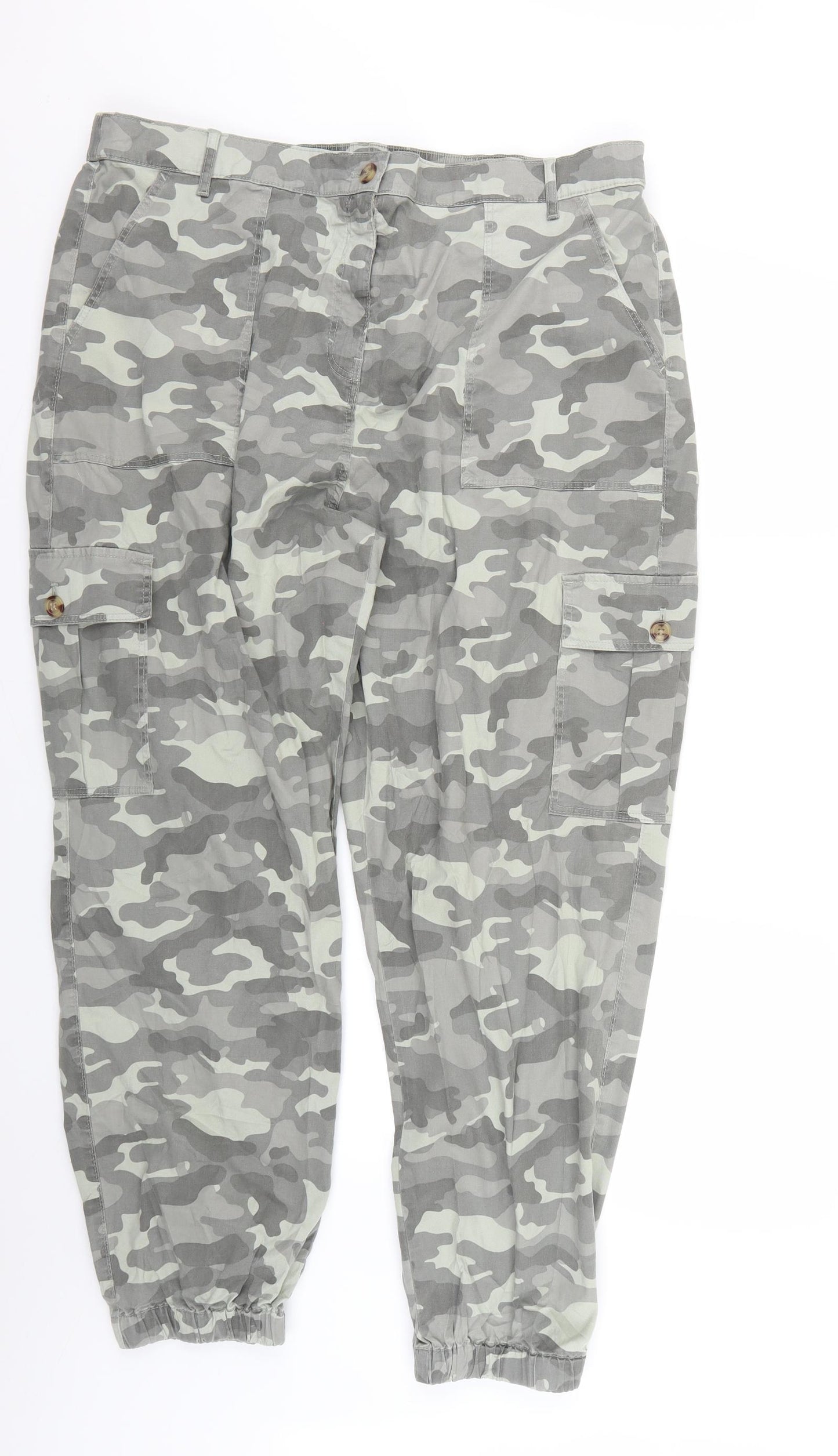 Marks and Spencer Womens Multicoloured Geometric  Trousers  Size 20 L27 in