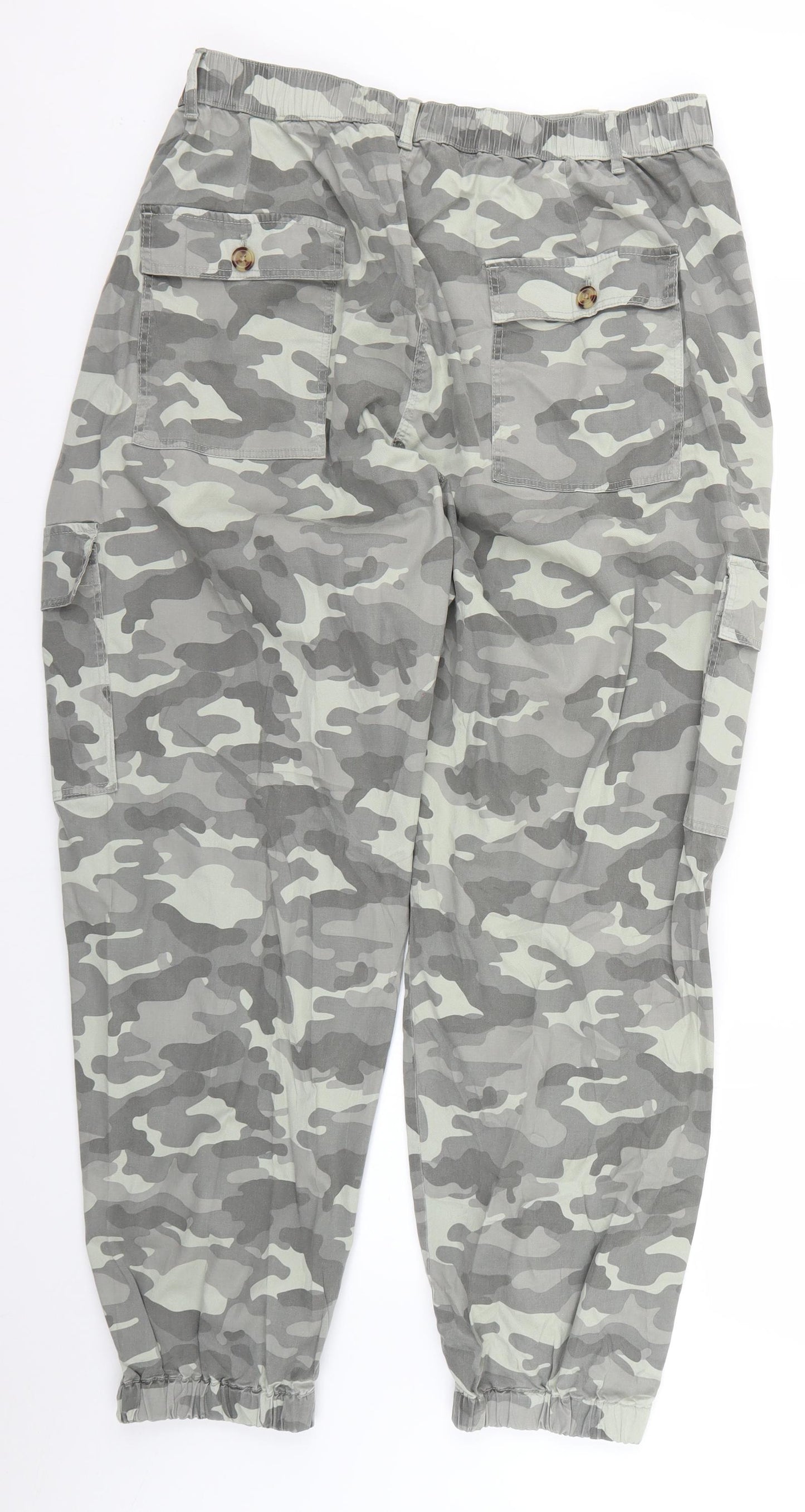 Marks and Spencer Womens Multicoloured Geometric  Trousers  Size 20 L27 in