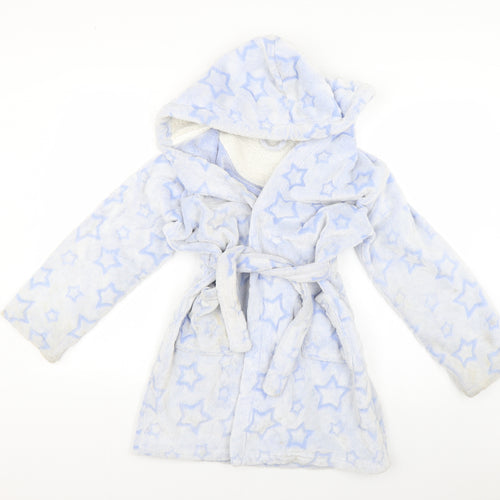 Nutmeg Girls Blue Geometric  Top Robe Size 9-10 Years