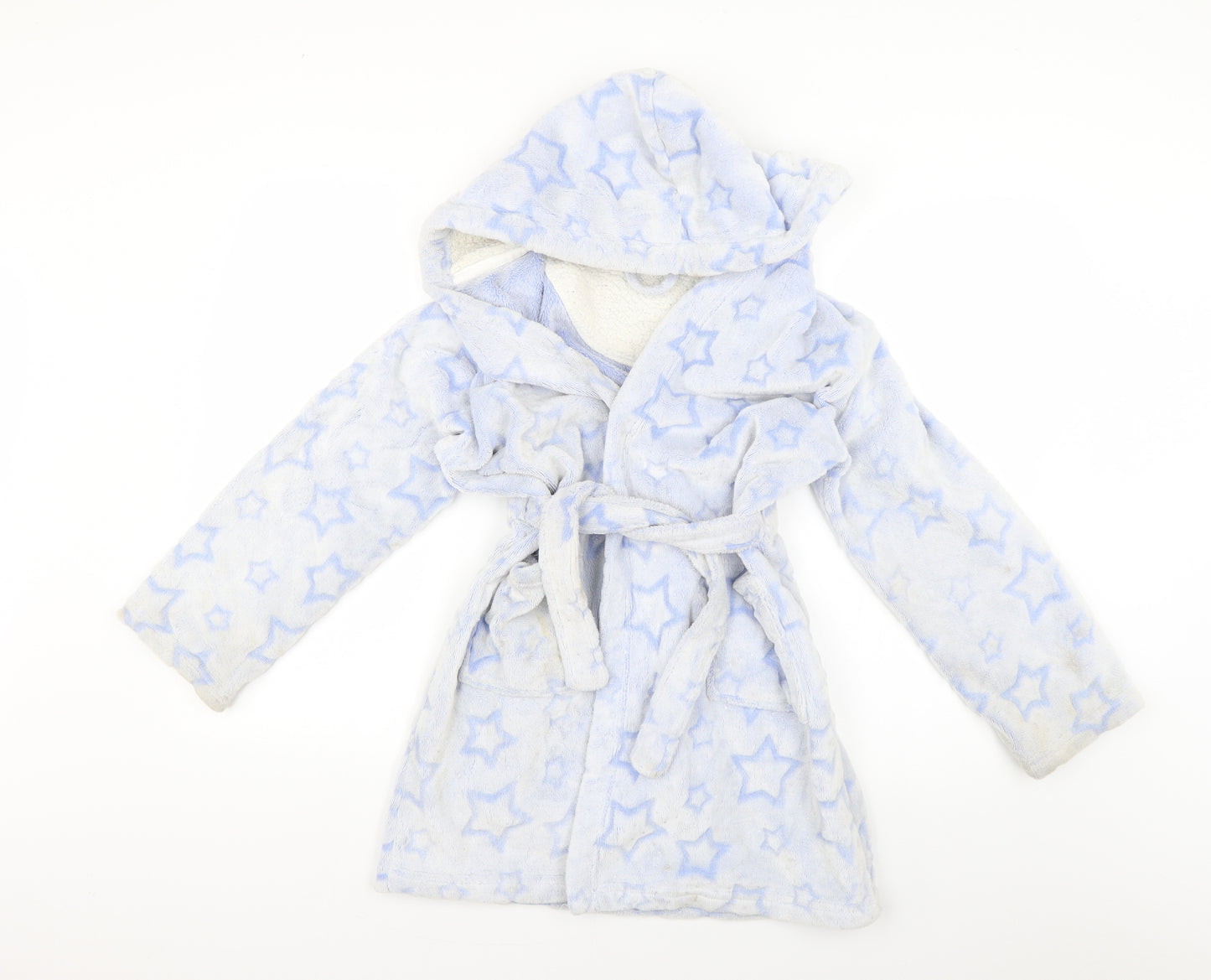 Nutmeg Girls Blue Geometric  Top Robe Size 9-10 Years