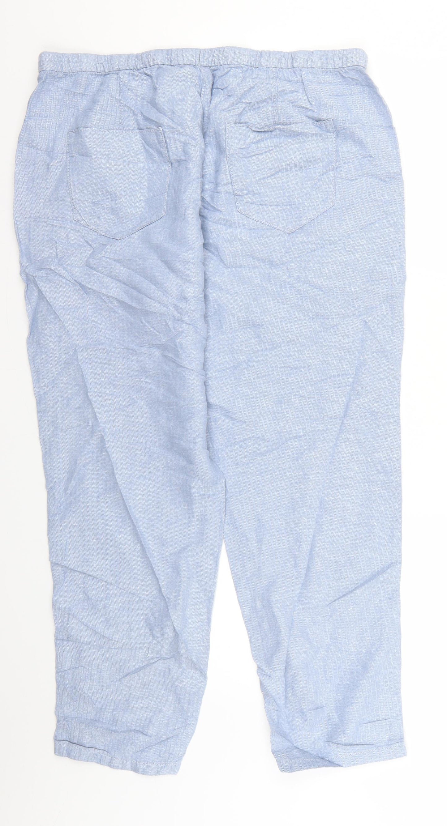 Marks & Spencer Womens Blue   Cropped Trousers Size 14 L24 in