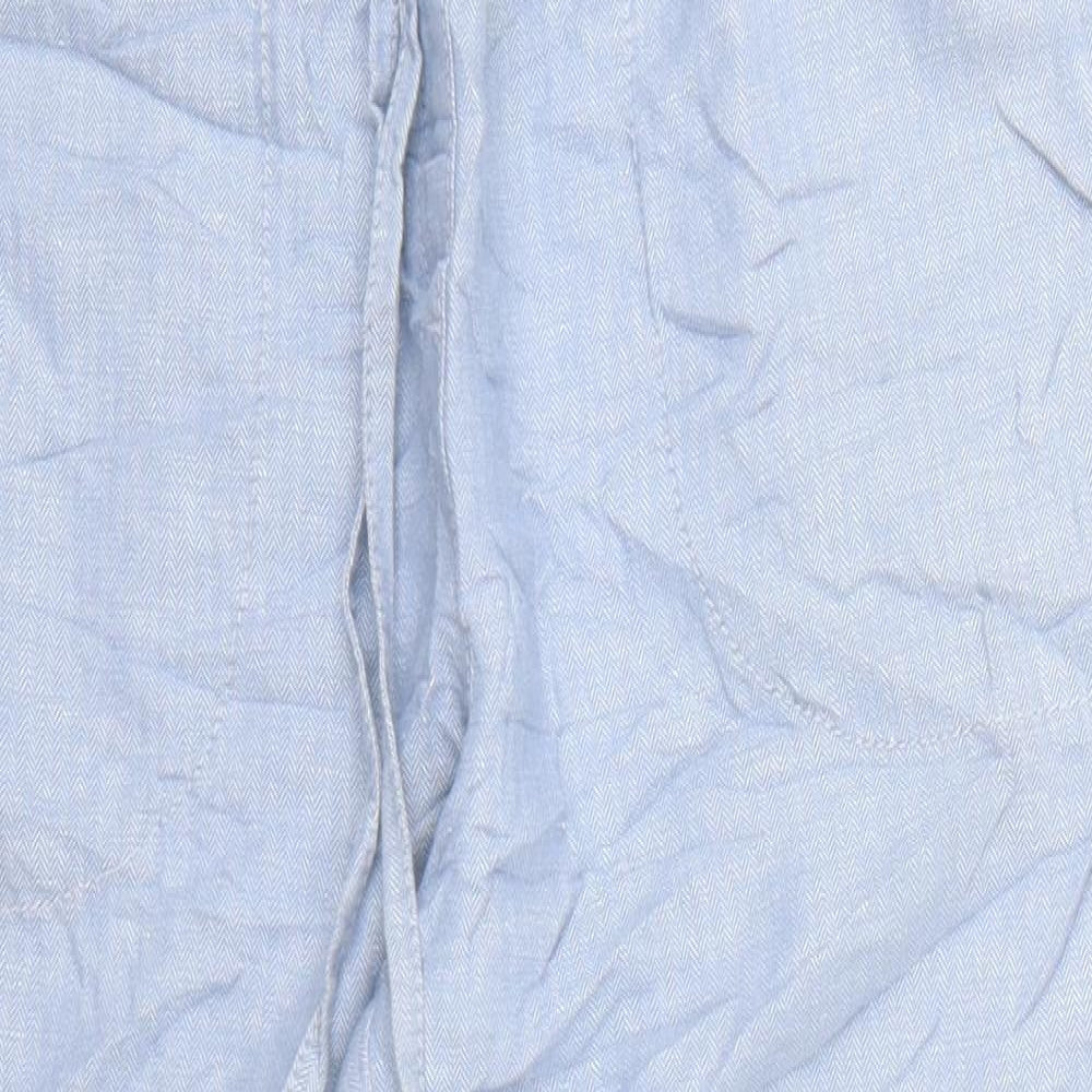 Marks & Spencer Womens Blue   Cropped Trousers Size 14 L24 in