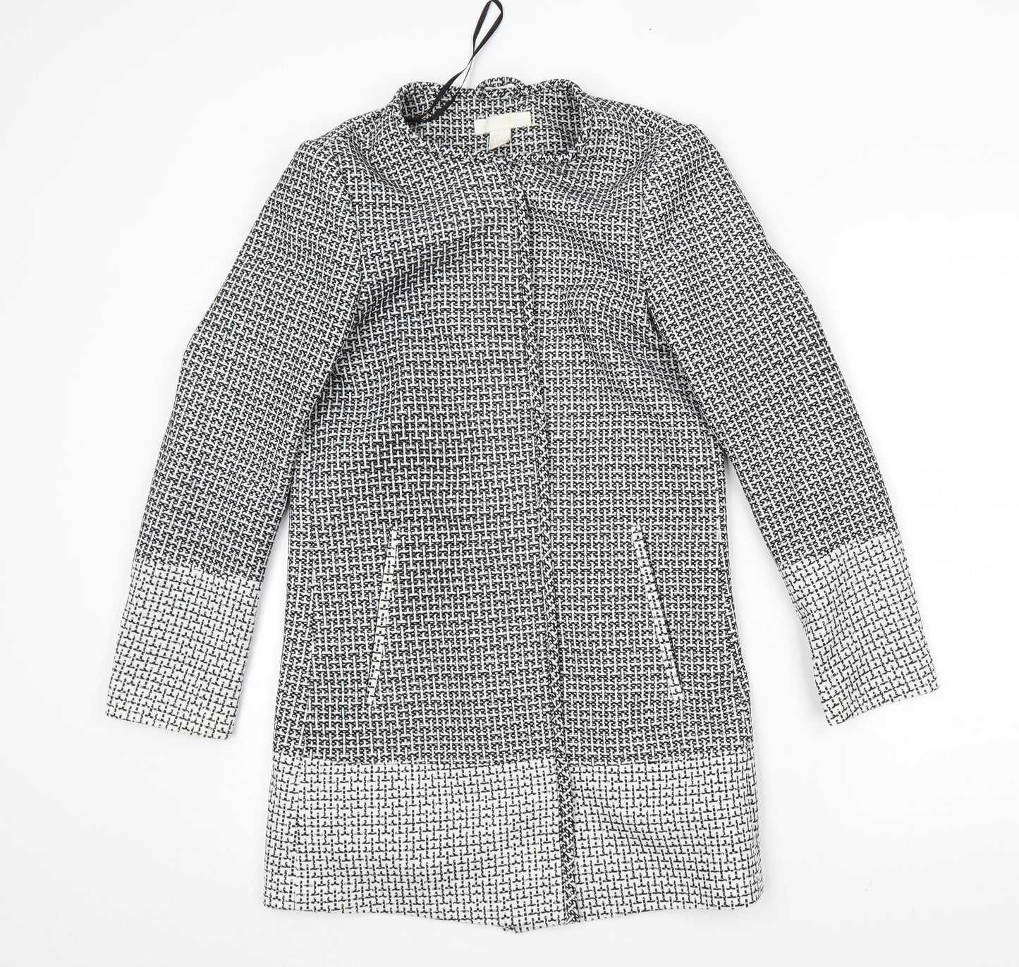 H&M Womens Grey Geometric  Jacket Blazer Size 8