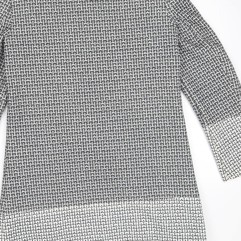 H&M Womens Grey Geometric  Jacket Blazer Size 8