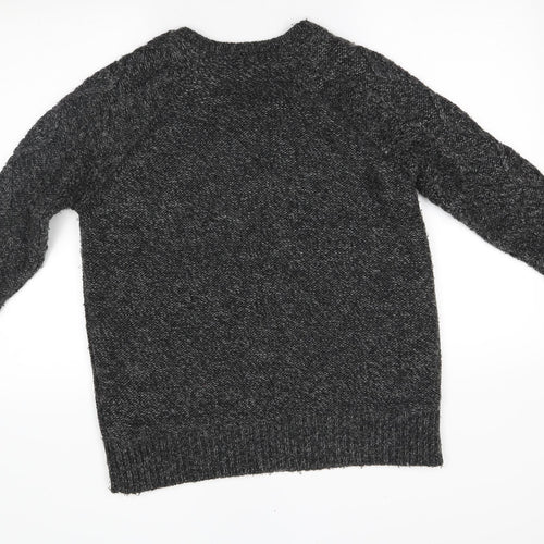 M&S Womens Grey   Pullover Jumper Size M  - zip details