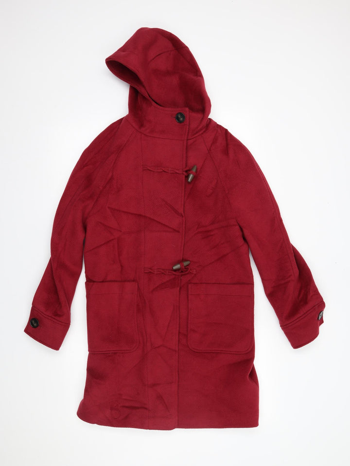 M&S Womens Red Overcoat Coat Size 8
