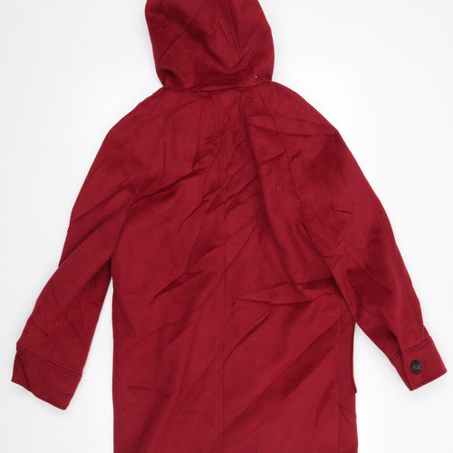 M&S Womens Red   Overcoat Coat Size 8