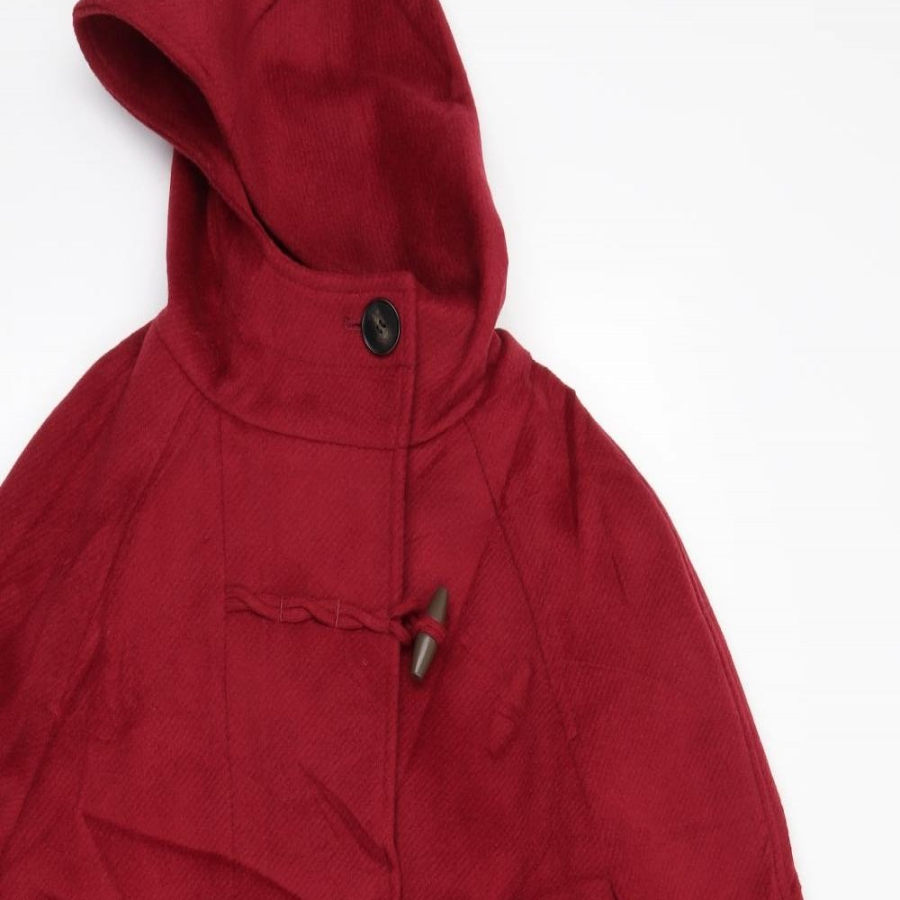 M&S Womens Red   Overcoat Coat Size 8