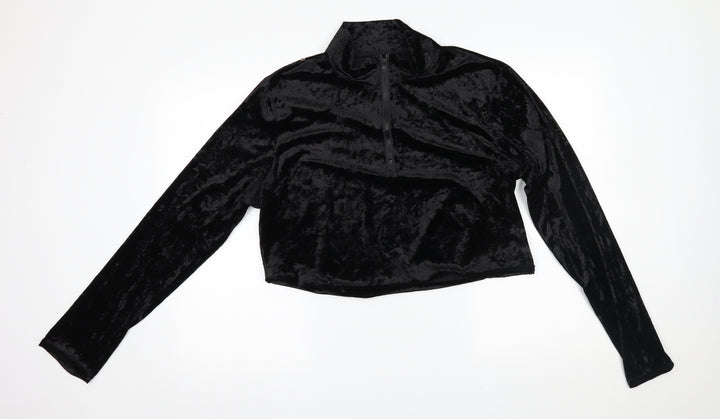 SheIn Womens Black Pullover Sweatshirt Size XL - cropped