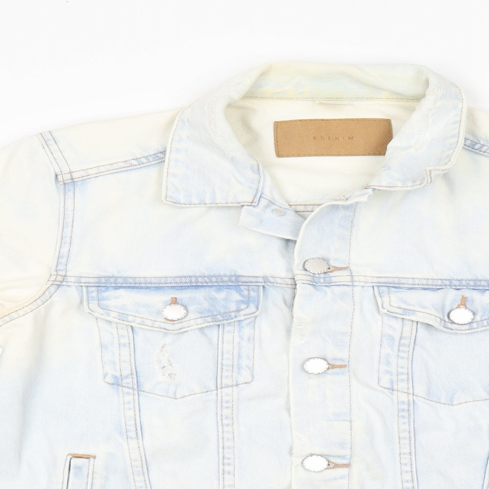 H&M Womens Blue   Jacket  Size 10  - distressed