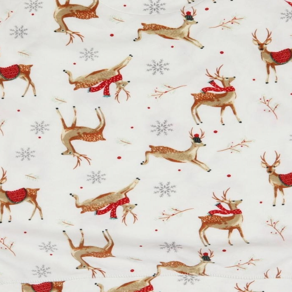 TU Womens White    Pyjama Top Size 14  - deer, christmas, matching set