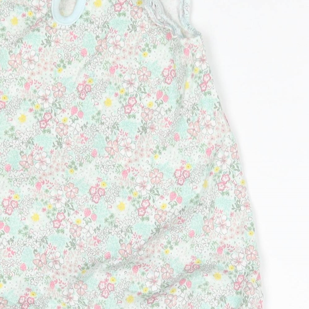F&F Girls Green Floral  Babygrow One-Piece Size 0-3 Months