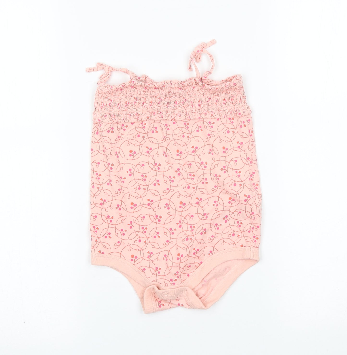 Gap Girls Orange Floral  Romper One-Piece Size 18-24 Months