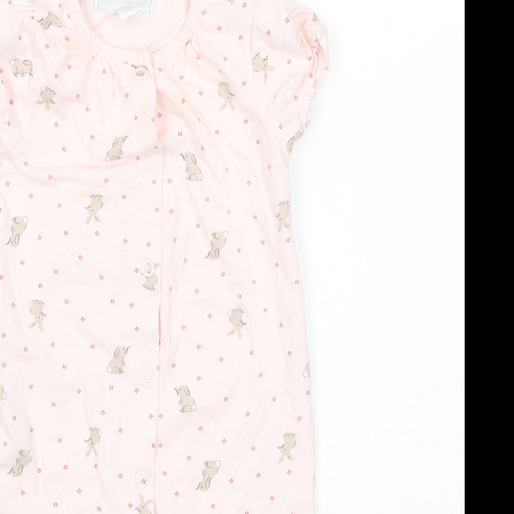 the little white company Girls Pink   Babygrow One-Piece Size 3-6 Months