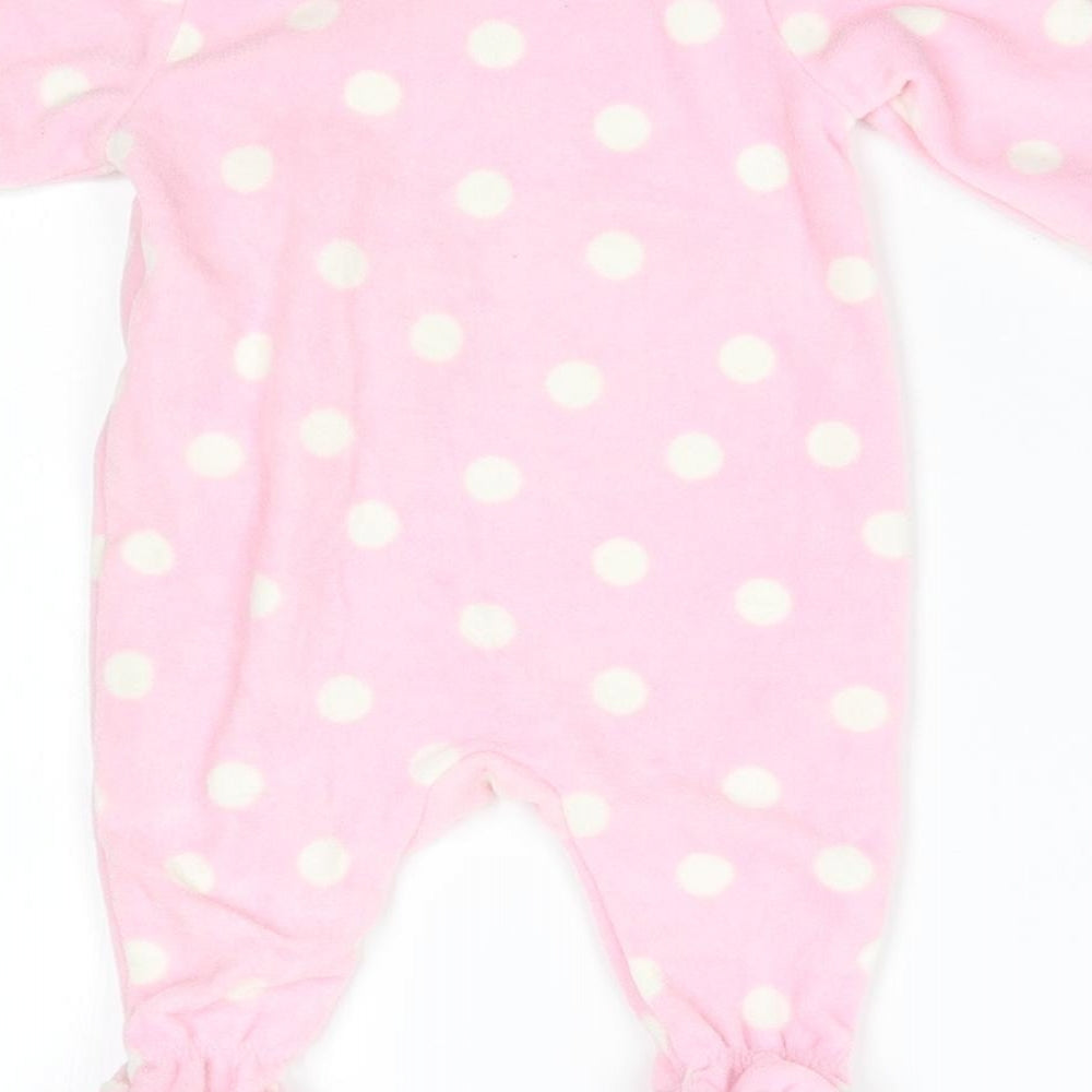 George Girls Pink Polka Dot  Babygrow One-Piece Size 0-3 Months