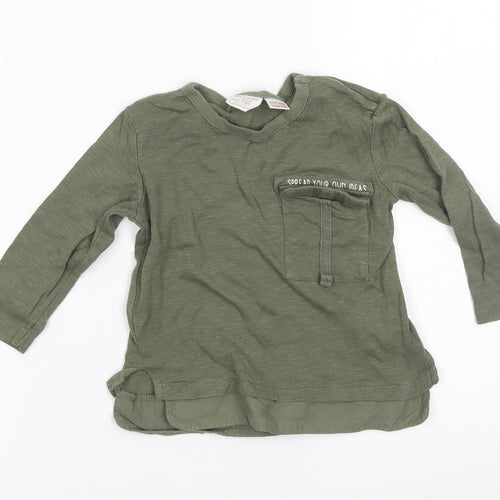 Zara Baby Green   Basic T-Shirt Size 9-12 Months