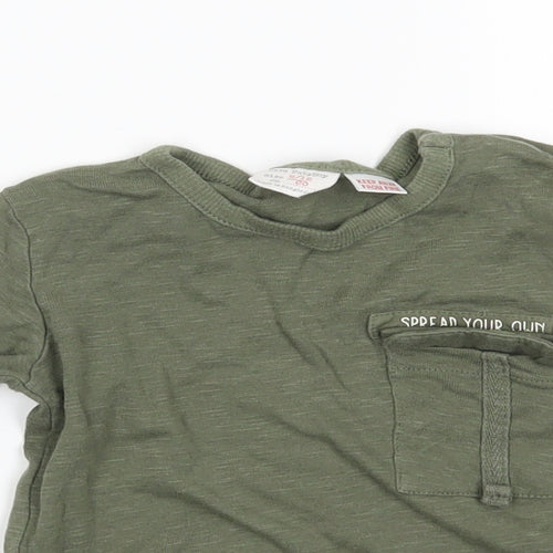 Zara Baby Green   Basic T-Shirt Size 9-12 Months