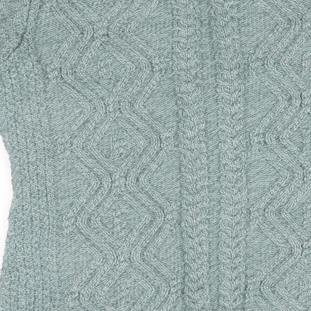 ORIGINAL ARAN CO Womens Blue   Cardigan Jumper Size L