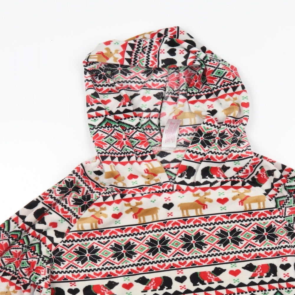 No Boundaries Womens Red Fair Isle  Pullover Hoodie Size S  - christmas