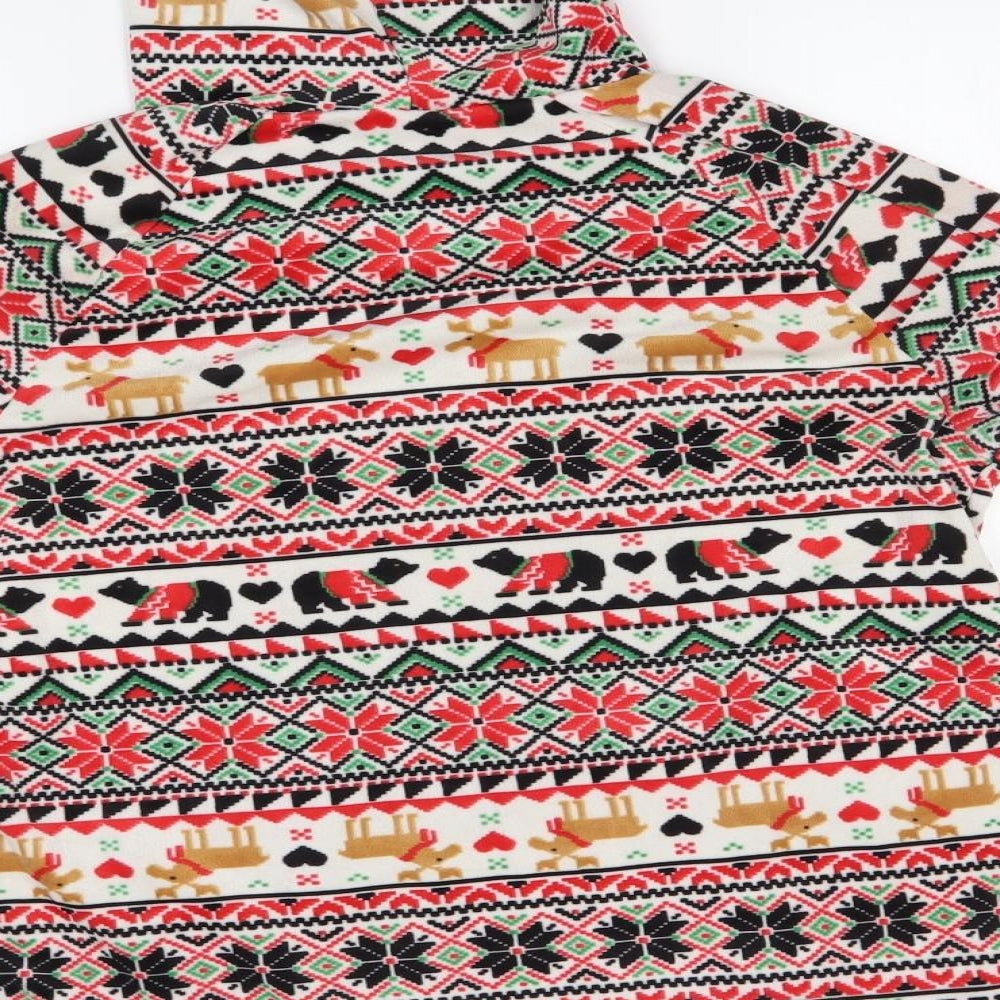No Boundaries Womens Red Fair Isle  Pullover Hoodie Size S  - christmas