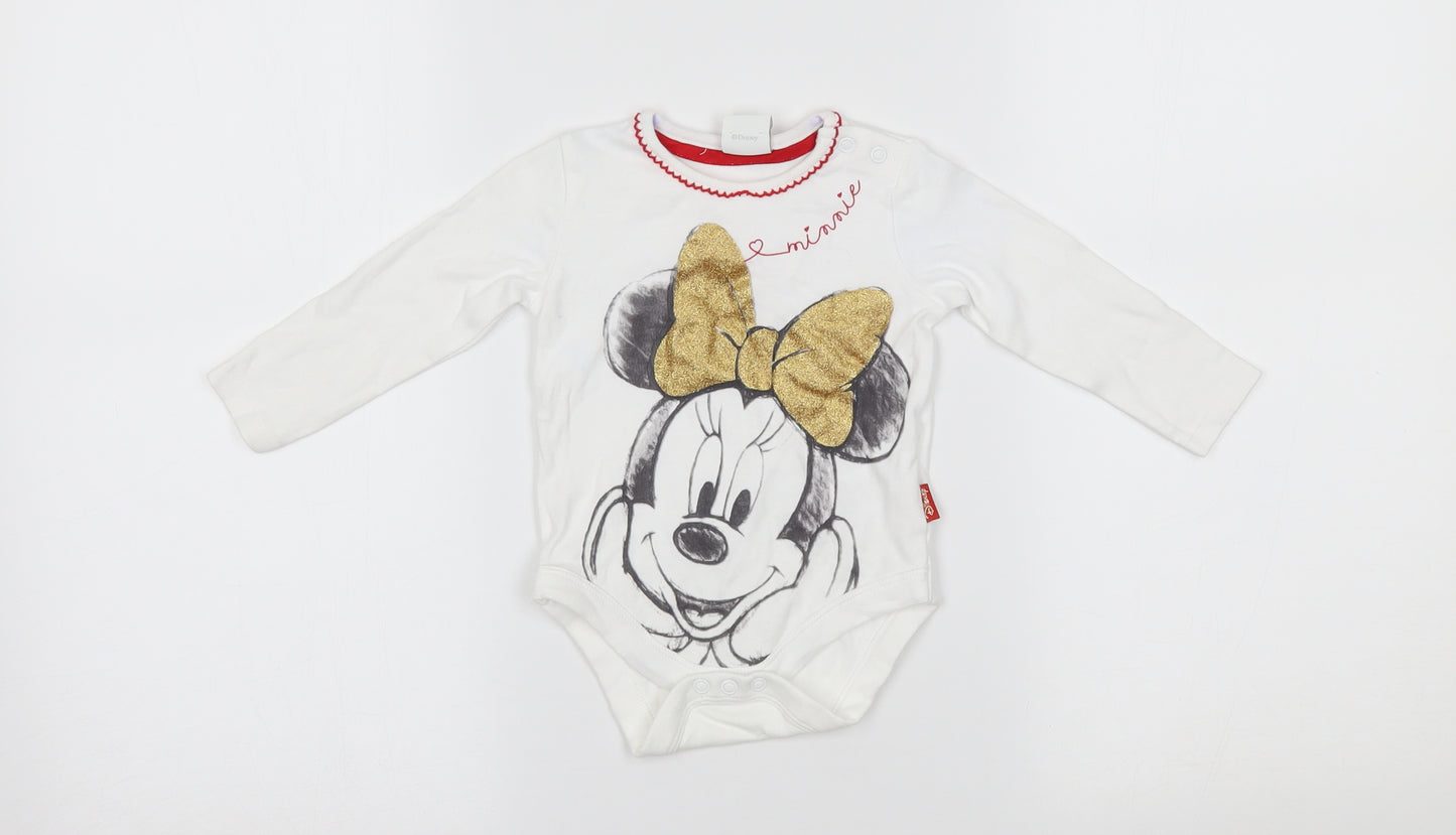 tesco Baby White   Romper One-Piece Size 3-6 Months  - minnie mouse, disney