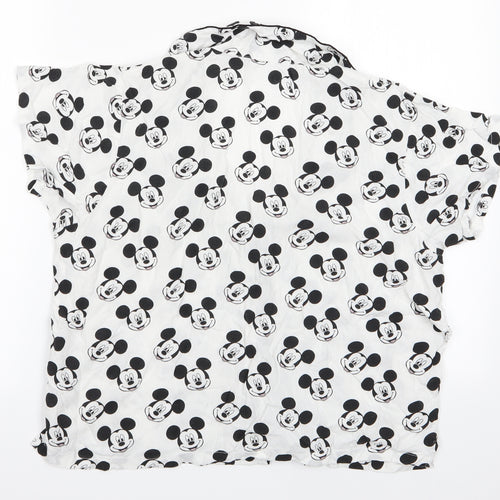 Love to Loun Womens White Animal Print   Pyjama Top Size M  - Minnie Mouse