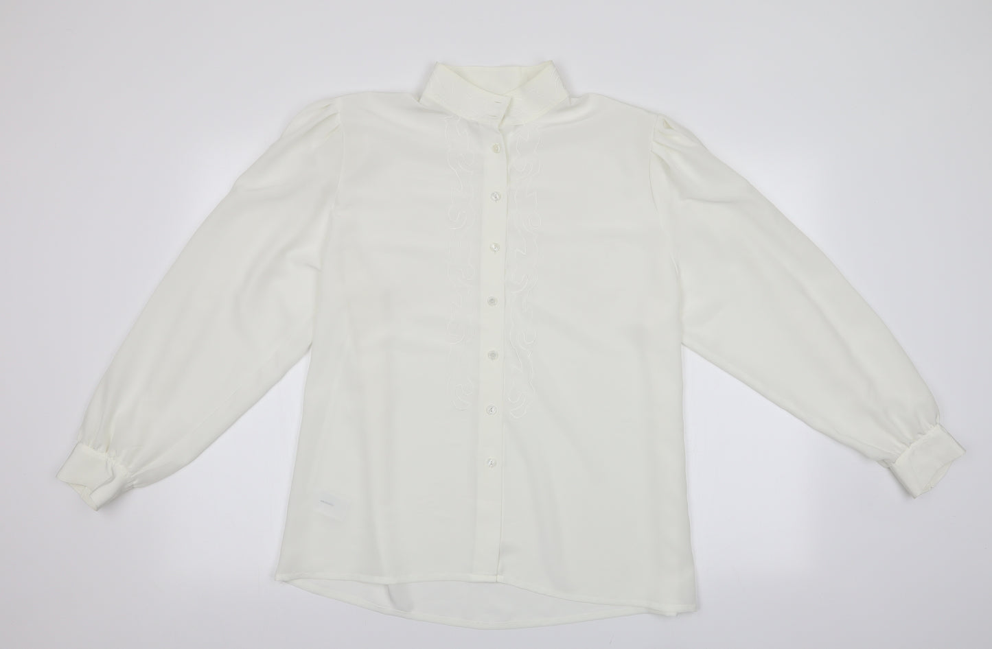 Country  Womens Ivory    Blouse Size L  - High Collar