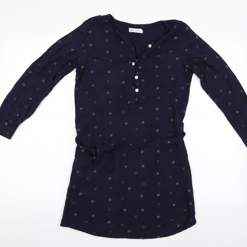 La Redoute  Girls Blue Geometric  Shirt Dress  Size 10 Years