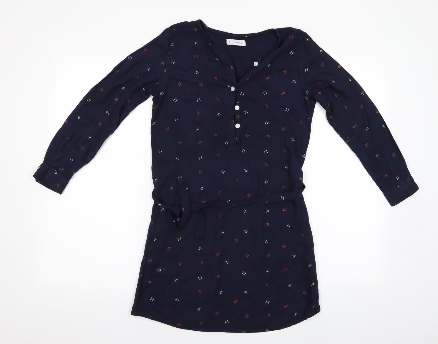 La Redoute  Girls Blue Geometric  Shirt Dress  Size 10 Years