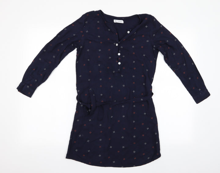 La Redoute  Girls Blue Geometric  Shirt Dress  Size 10 Years