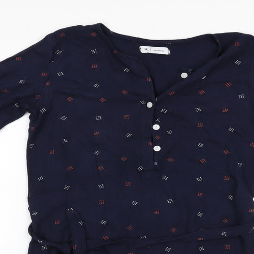 La Redoute  Girls Blue Geometric  Shirt Dress  Size 10 Years