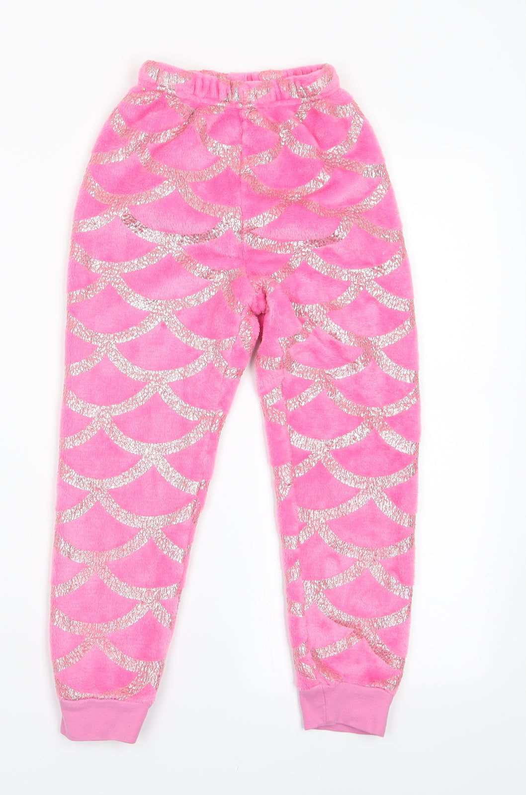 Preworn Girls Pink Geometric   Pyjama Pants Size 7 Years