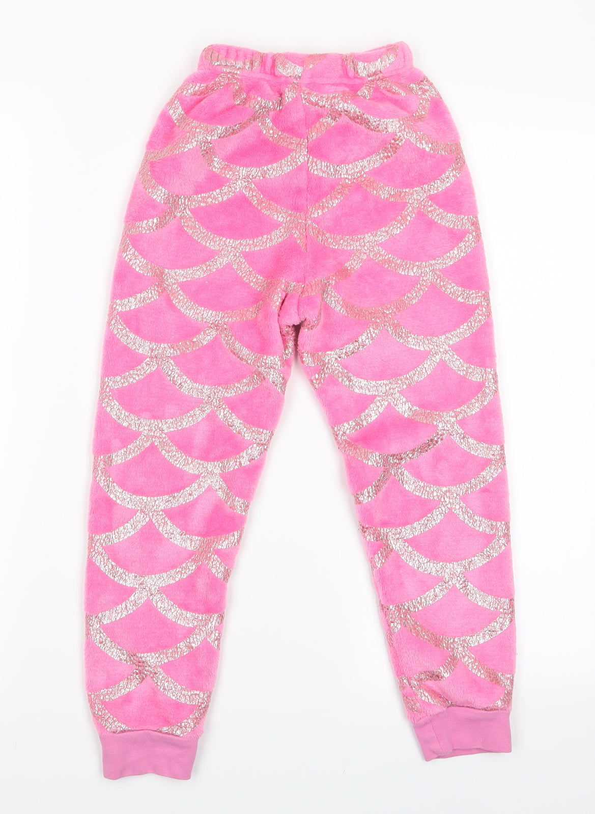 Preworn Girls Pink Geometric   Pyjama Pants Size 7 Years