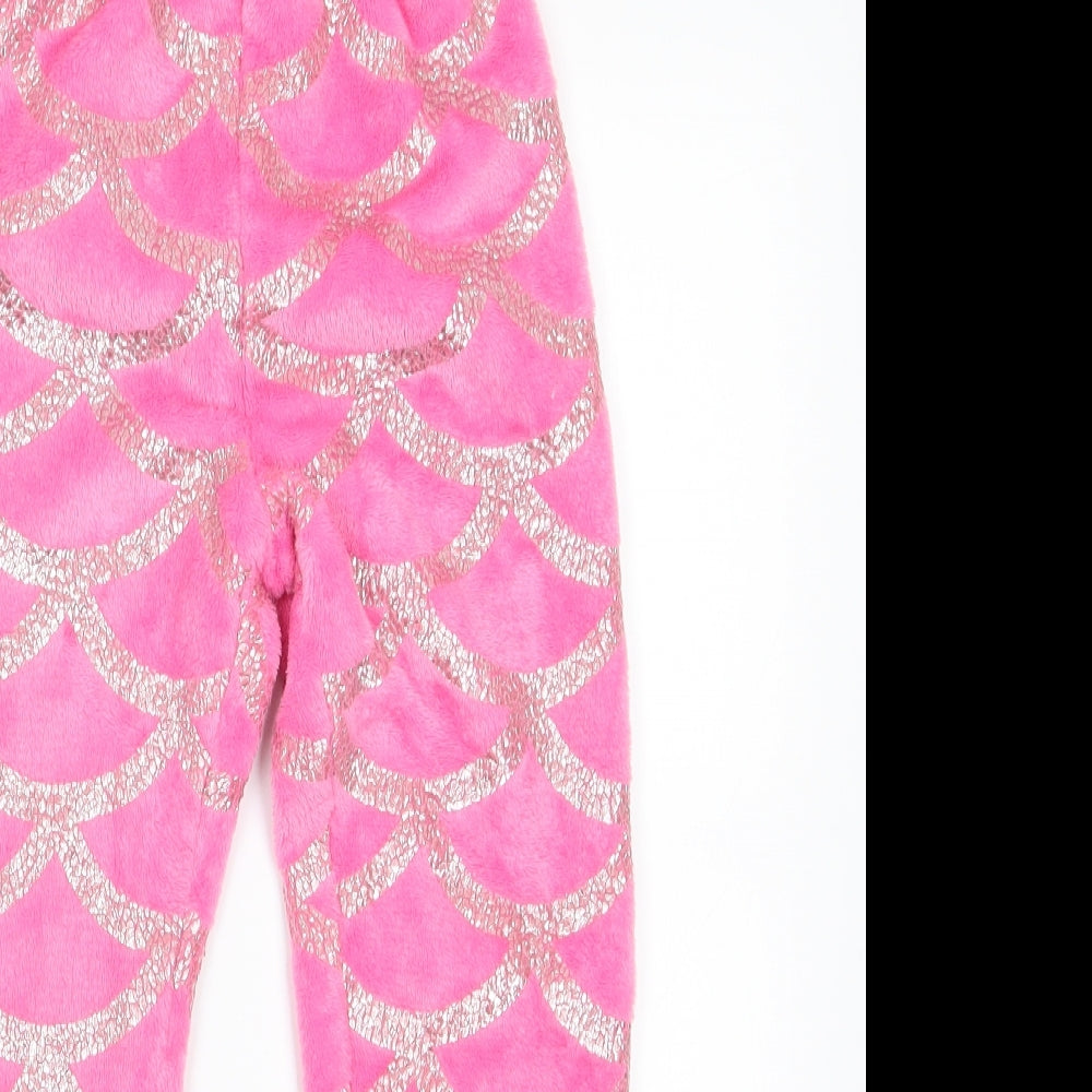Preworn Girls Pink Geometric   Pyjama Pants Size 7 Years