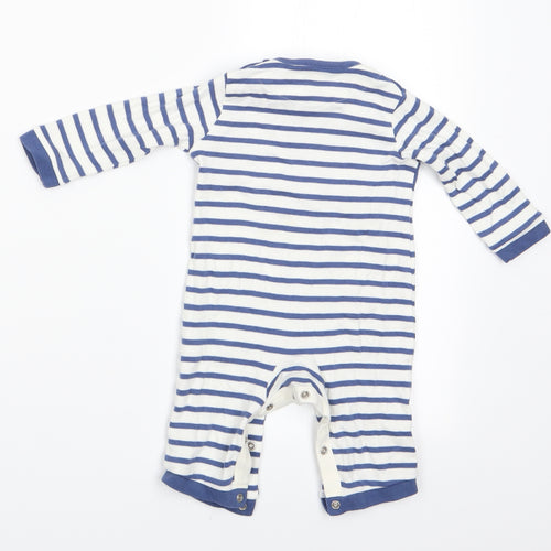 John Lewis Boys Blue Animal Print  Romper One-Piece Size 3-6 Months  - Cat Face