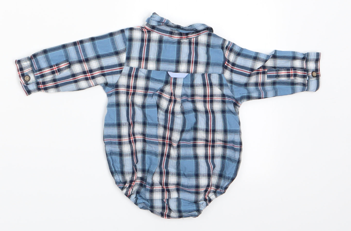 ZY Boys Blue Check  Romper One-Piece