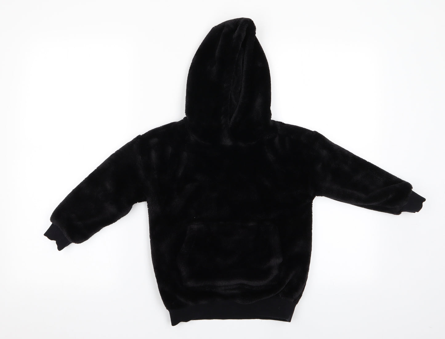 NEXT Girls Black   Pullover Hoodie Size 4 Years  - Fleece effect exterior